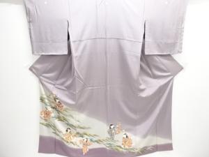 童女に松菊模様三つ紋色留袖(比翼付き)